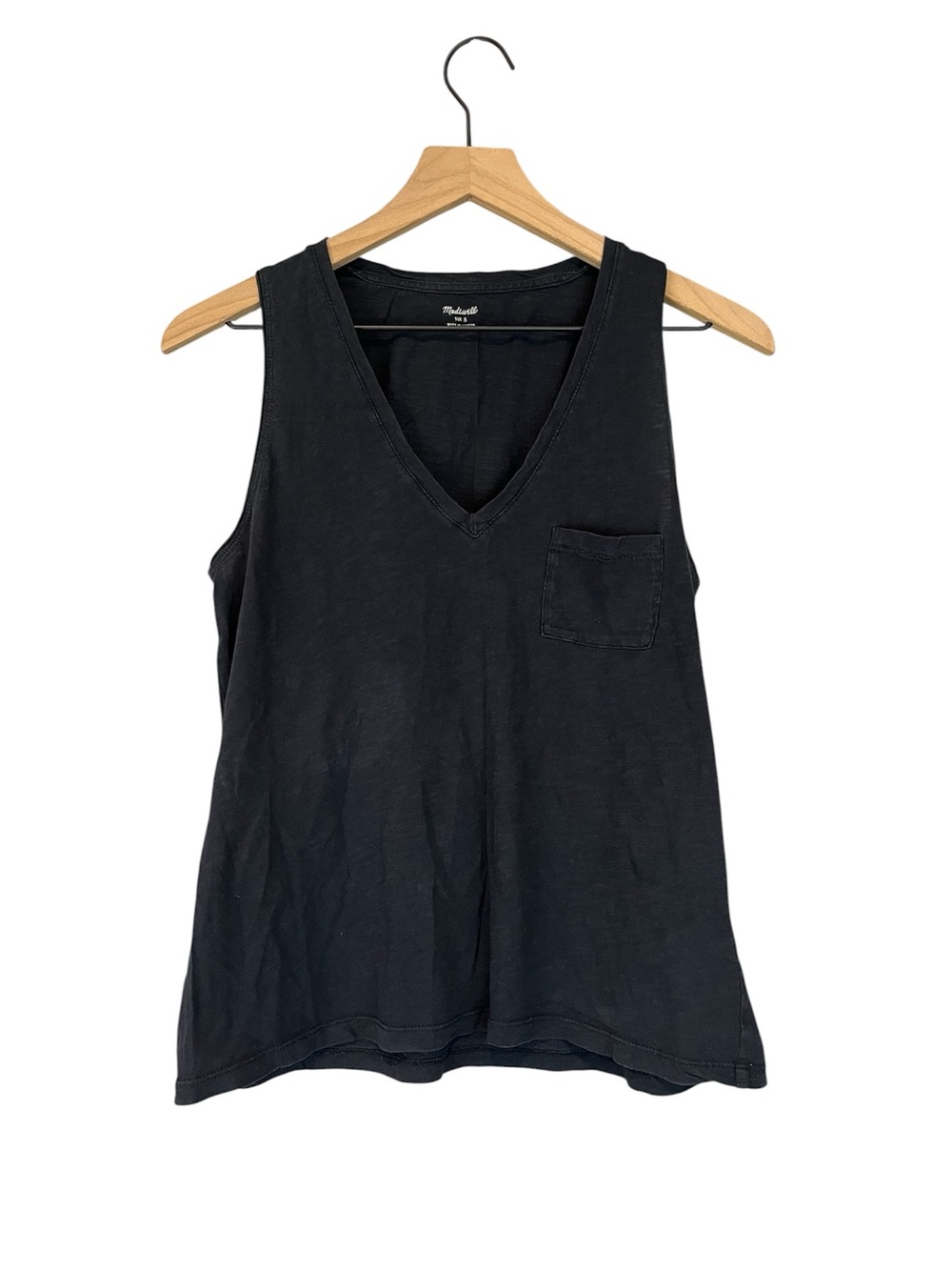 Women’s Madewell V-Neck Pocket Tank Top - Black